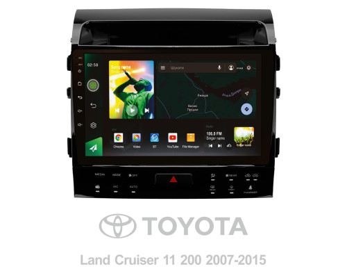 Штатна магнітола SIGMA X9464 ANDROID 10 4+64 Gb 4G DSP Toyota Land Cruiser 11 200 2007-2015 (F2) (B) 9