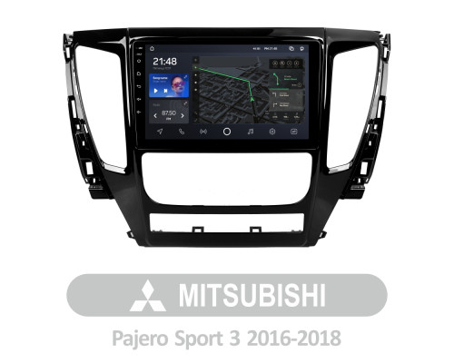 Штатна магнітола AMS T910 6+128 Gb Mitsubishi Pajero Sport 3 2016-2018 9