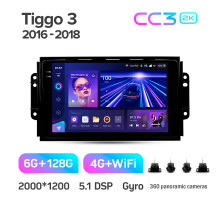 Штатна магнітола Teyes CC3 6+128 Gb з коловим оглядом 360° Chery Tiggo 3 2016 - 2018 9