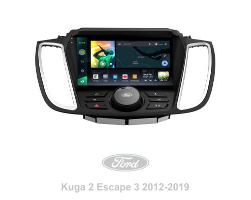 Штатна магнітола SIGMA X9464 ANDROID 10 4+64 Gb 4G DSP Ford Kuga 2 Escape 3 2012 - 2019 (B) 9'' (buttons) (L2)