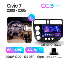 Штатна магнітола Teyes CC3 6+128 Gb Honda Civic 7 2000-2006 9