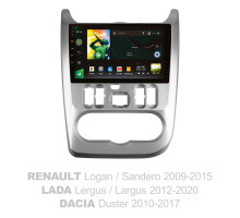 Штатна магнітола SIGMA X9232 ANDROID 10 2+32 Gb 4G DSP Renault Logan 1 Sandero Lada Lergus largus Dacia 2010-2015 9