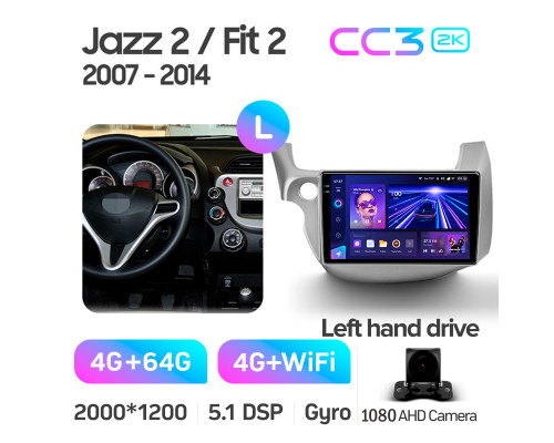 Штатна магнітола Teyes CC3 4+64 Gb Honda Jazz 2 GG Fit 2 GE 2007 - 2014 10