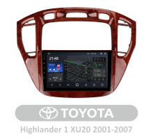 Штатна магнітола AMS T910 6+128 Gb Toyota Highlander 1 XU20 2001-2007 9