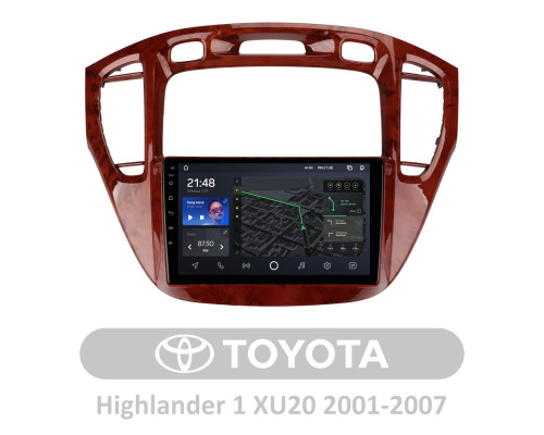 Штатна магнітола AMS T910 6+128 Gb Toyota Highlander 1 XU20 2001-2007 9