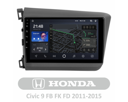 Штатна магнітола AMS T910 6+128 Gb Honda Civic 9 FB FK FD 2011-2015 9