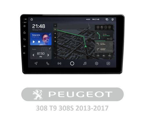 Штатна магнітола AMS T910 6+128 Gb Peugeot 308 T9 308S 2013-2017 9