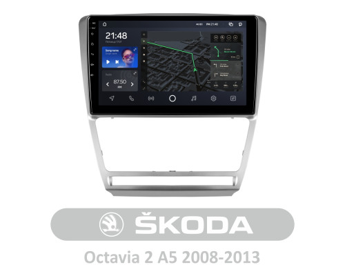 Штатна магнітола AMS T1010 6+128 Gb Skoda Octavia 2 A5 2008-2013 10