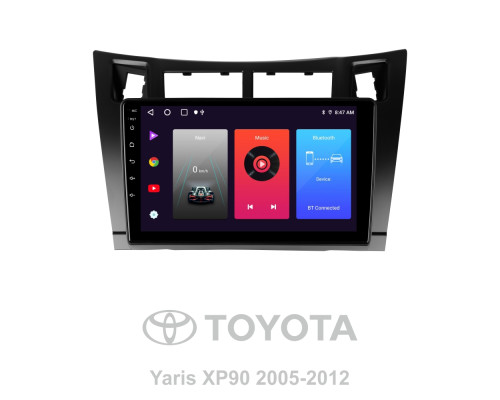 Штатна магнітола SIGMA F9216 ANDROID 10 2+32 Gb Toyota Yaris XP90 2005-2012 (F1) 9