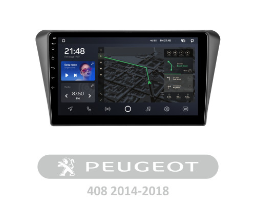 Штатна магнітола AMS T1010 6+128 Gb Peugeot 408 2014-2018 10