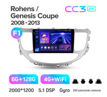 Штатна магнітола Teyes CC3 6+128 Gb з коловим оглядом 360° Hyundai Rohens Genesis (F1) 2008-2013 9