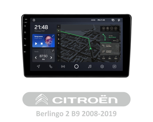 Штатна магнітола AMS T910 6+128 Gb Citroen Berlingo 2 B9 2008-2019 9