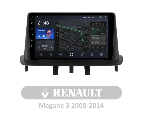 Штатна магнітола AMS T910 6+128 Gb Renault Megane 3 2008-2014 (две косы) 9