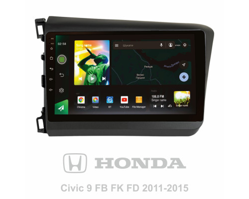 Штатна магнітола SIGMA X9232 ANDROID 10 2+32 Gb 4G DSP Honda Civic 9 FB FK FD 2011-2015 9