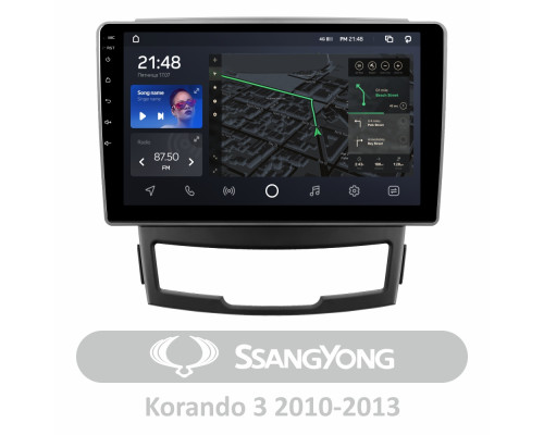 Штатна магнітола AMS T910 6+128 Gb SsangYong Korando 3 2010-2013 9