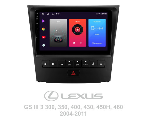 Штатна магнітола SIGMA F9216 ANDROID 10 2+32 Gb Lexus GS III 3 300 350 400 430 450H 460 2004-2011 9