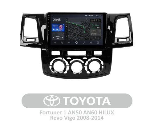 Штатна магнітола AMS T910 6+128 Gb Toyota Fortuner 1 AN50 AN60 HILUX Revo Vigo 2008-2014 9