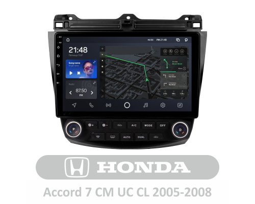 Штатна магнітола AMS T1010 6+128 Gb Honda Accord 7 CM UC CL 2005-2008 10