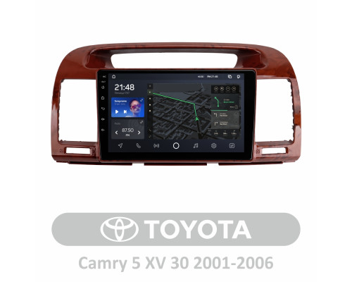 Штатна магнітола AMS T910 6+128 Gb Toyota Camry 5 XV 30 2001-2006-B 9