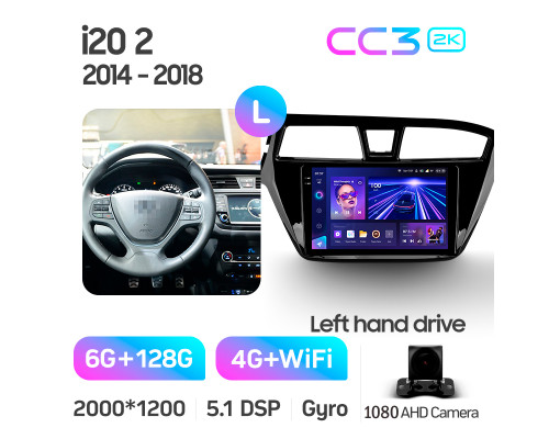 Штатна магнітола Teyes CC3 6+128 Gb Hyundai i20 2 II GB 2014-2018 9