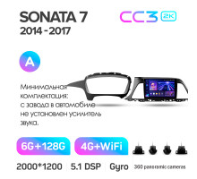 Штатна магнітола Teyes CC3 6+128 Gb з коловим оглядом 360° Hyundai Sonata 7 LF 2014-2017 (A) 9