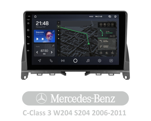 Штатна магнітола AMS T910 6+128 Gb Mercedes Benz C Class 3 W204 S204 2006-2011 9