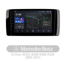 Штатна магнітола AMS T910 6+128 Gb Mercedes Benz R-Class W251 R280 R300 R320 2005-2017 (F1) 9