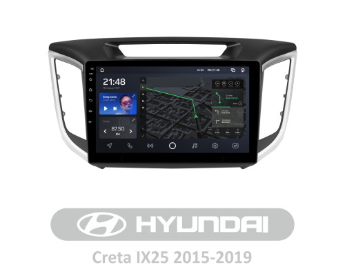 Штатна магнітола AMS T1010 6+128 Gb Hyundai Creta IX25 2015-2019 10