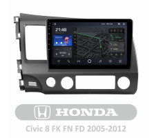 Штатна магнітола AMS T1010 6+128 Gb Honda Civic 8 FK FN FD 2005-2012 10