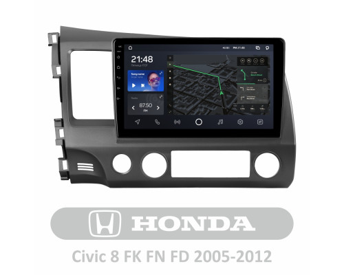 Штатна магнітола AMS T1010 6+128 Gb Honda Civic 8 FK FN FD 2005-2012 10