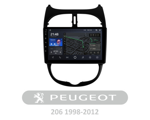 Штатна магнітола AMS T910 6+128 Gb Peugeot 206 1998-2012 9