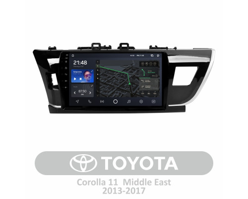 Штатна магнітола AMS T1010 6+128 Gb Toyota Corolla 11 Middle East 2013-2017 (B) 10