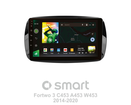 Штатна магнітола SIGMA X9232 ANDROID 10 2+32 Gb 4G DSP Mercedes Benz Smart Fortwo 3 C453 A453 W453 2014-2020 9