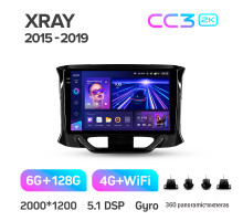 Штатна магнітола Teyes CC3 6+128 Gb з коловим оглядом 360° LADA Xray 2015-2019 9