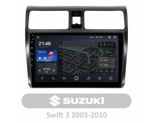 Штатна магнітола AMS T1010 6+128 Gb Suzuki Swift 3 2003-2010 10