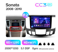 Штатна магнітола Teyes CC3 6+128 Gb з коловим оглядом 360° Hyundai Sonata NF 2008-2010 (F2) 9