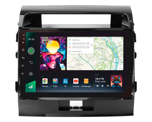 Штатна магнітола SIGMA PRO 10464 ANDROID 12 4+64 Gb 4G DSP Toyota Land Cruiser 11 200 2007-2015 (F1) 10