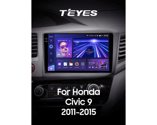 Штатна магнітола Teyes CC3 6+128 Gb з коловим оглядом 360° Honda Civic 9 FB FK FD 2011-2015 9