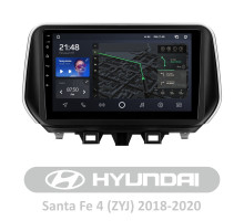 Штатна магнітола AMS T1010 6+128 Gb Hyundai Santa Fe 4 (ZYJ) 2018-2020 10