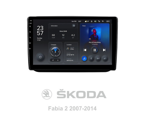 Штатна магнітола Teyes X1 2+32Gb Skoda Fabia 2 2007-2014 10