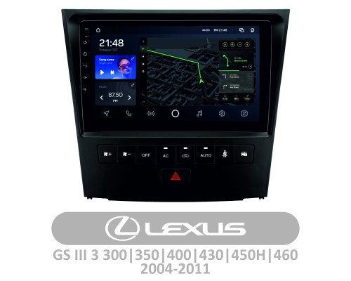 Штатна магнітола AMS T910 6+128 Gb Lexus GS III 3 300 350 400 430 450H 460 2004-2011 9