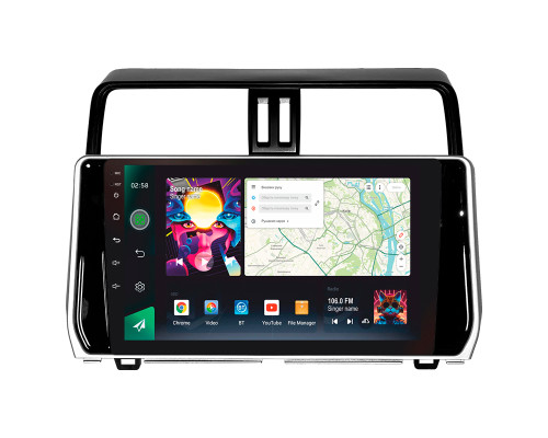 Штатна магнітола SIGMA PRO 10464 ANDROID 12 4+64 Gb 4G DSP Toyota Land Cruiser Prado 150 2017-2018 10