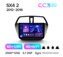 Штатна магнітола Teyes CC3 6+128 Gb з коловим оглядом 360° Suzuki SX4 2 S-Cross 2012-2016 9