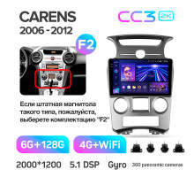 Штатна магнітола Teyes CC3 6+128 Gb з коловим оглядом 360° Kia Carens UN 2006-2012 (F2) 9