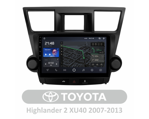 Штатна магнітола AMS T1010 6+128 Gb Toyota Highlander 2 XU40 2007-2013 (F2) 10