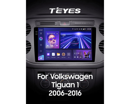 Штатна магнітола Teyes CC3 6+128 Gb з коловим оглядом 360° Volkswagen Tiguan 1 NF 2006-2017 (F1) black 9