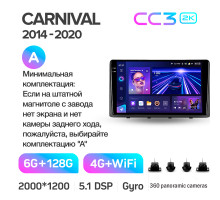 Штатна магнітола Teyes CC3 6+128 Gb з коловим оглядом 360° Kia Carnival YP 2014 - 2020 (A) 9