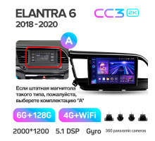 Штатна магнітола Teyes CC3 6+128 Gb з коловим оглядом 360° Hyundai Elantra 6 2018-2020 (A) 9