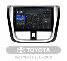 Штатна магнітола AMS T1010 6+128 Gb Toyota Vios Yaris L 2016-2019 10