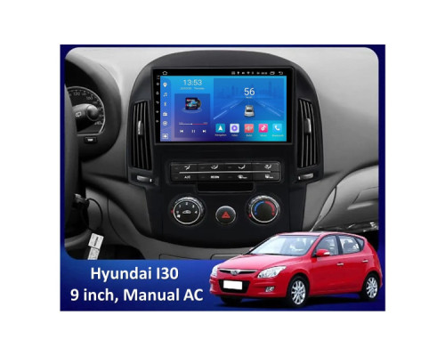 Штатная магнитола FORS.auto FS 1 LITE для Hyundai I30 (1+32Gb, 9", Manual AC) 2008-2011